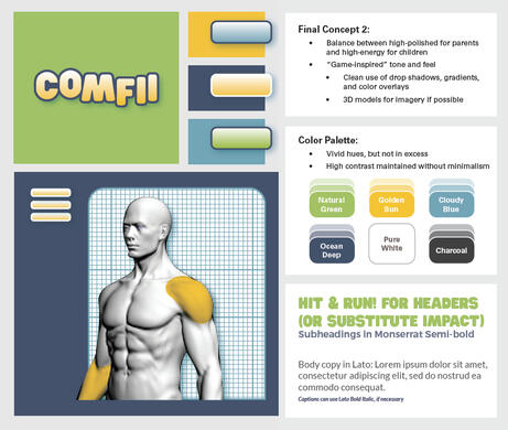 Comfii brand board: option 2