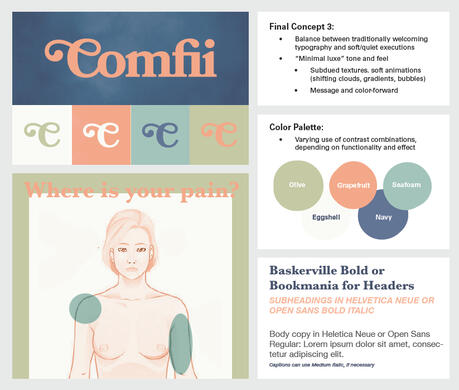 Comfii brand board: option 3